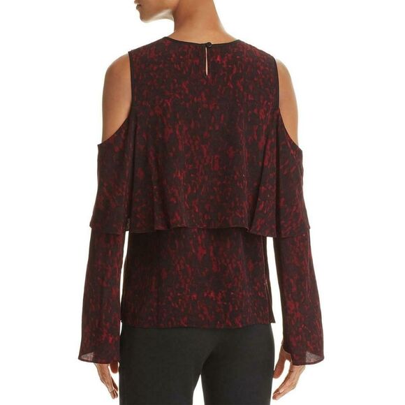 Yigal x Aqua Cold Shoulder Long Sleeve Blouse Medium NWT - Picture 4 of 7